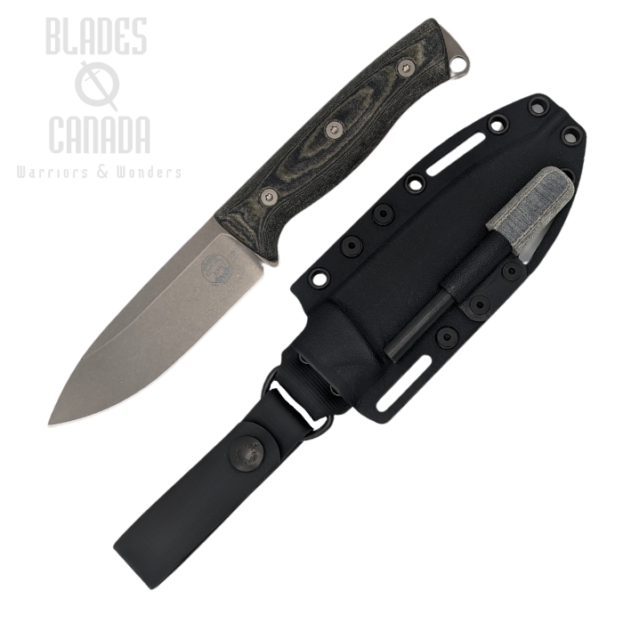 White River Ursus 45 Fixed Blade Knife, CPM MagnaCut, Micarta Black/OD, Kydex Sheath, WRUR45-LBO-MAG